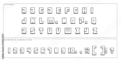 alphabet letter font set. typographic font with trendy thin, bold, uppercase, lowercase and numbers letters. vector illustration.
