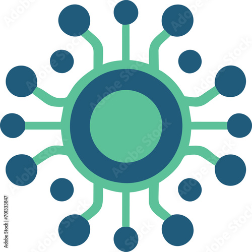 nanotechnology, icon colored shapes