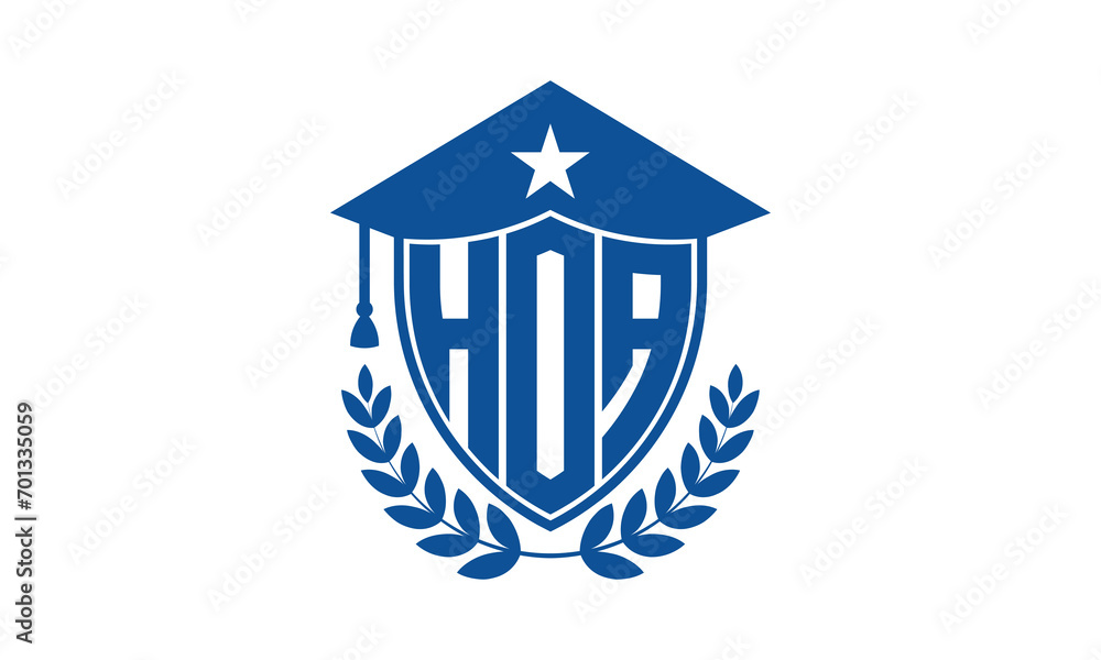 HOA three letter iconic academic logo design vector template. monogram, abstract, school, college, university, graduation cap symbol logo, shield, model, institute, educational, coaching canter, tech HOA three letter iconic academic logo design vector template. monogram, abstract, school, college, university, graduation cap symbol logo, shield, model, institute, educational, coaching canter, tech