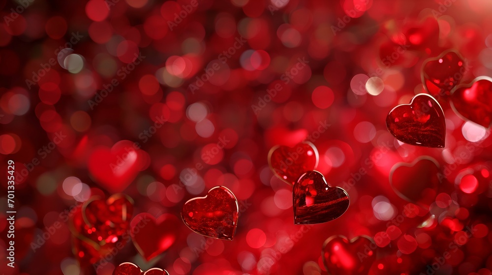 Valentines day background with red heart shaped balloons. 3d rendering Valentines day background with red heart shaped balloons. 3d rendering