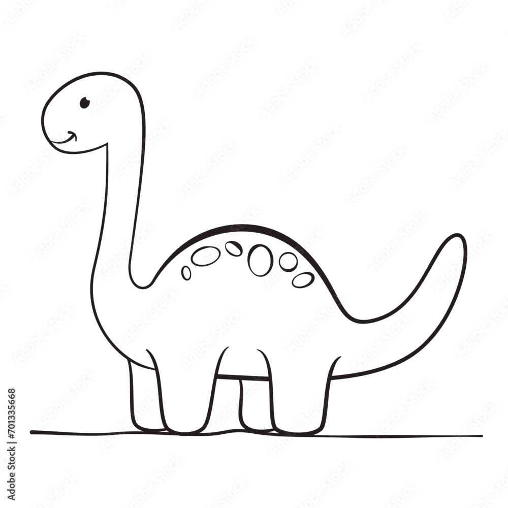 isolated cute dinosaur for children drawing book