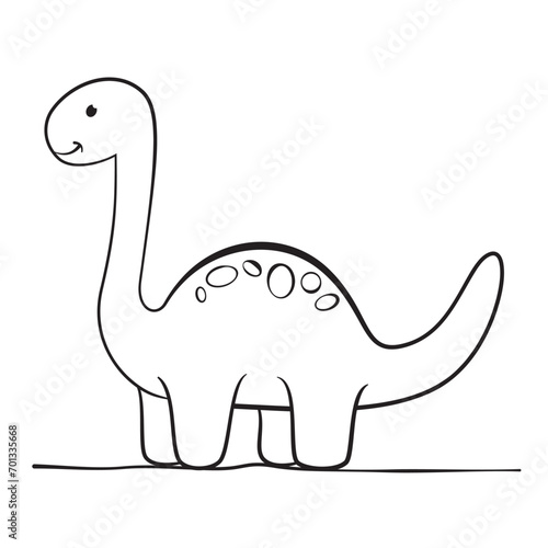 isolated cute dinosaur for children drawing book