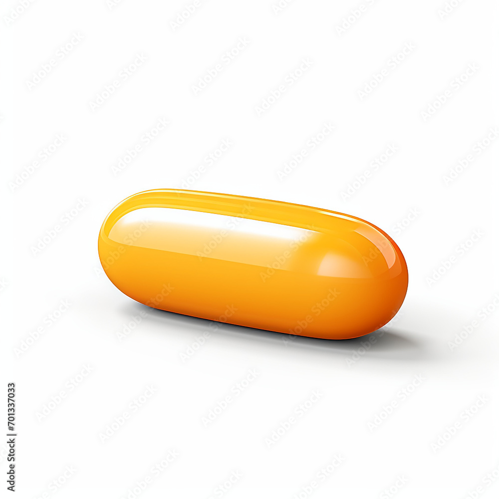 Orange pill flat icon isolated on white background. Capsule. fish oil, omega 3 Orange pill flat icon isolated on white background. Capsule. fish oil, omega 3