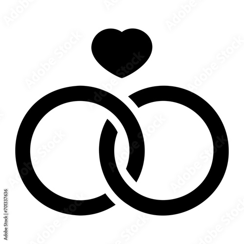 wedding rings glyph icon