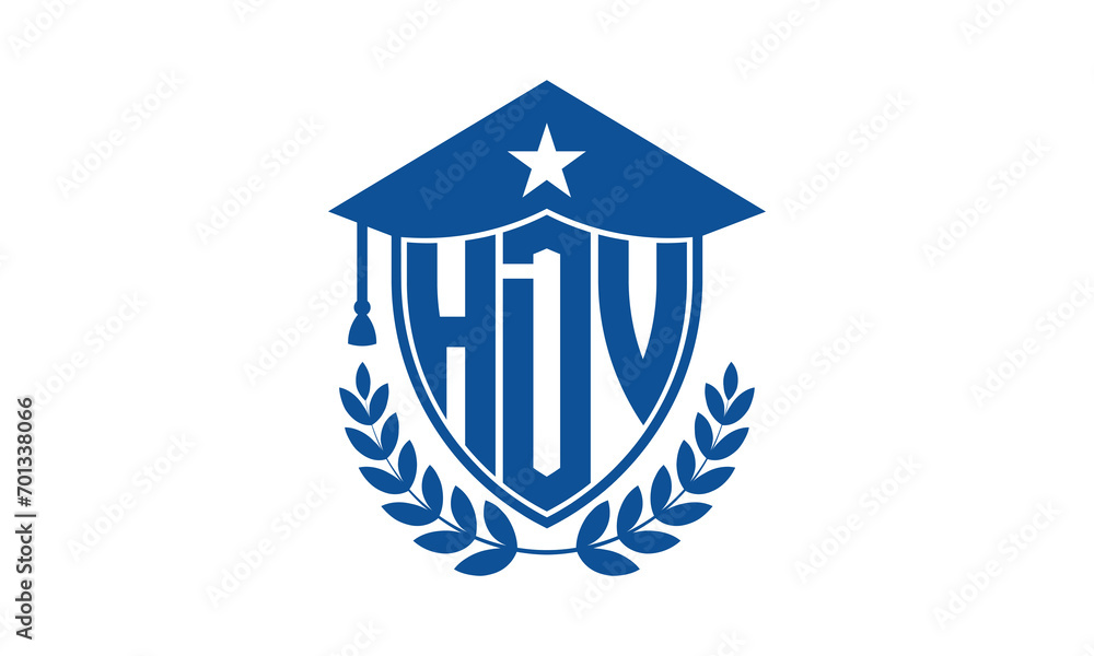 HDV three letter iconic academic logo design vector template. monogram ...