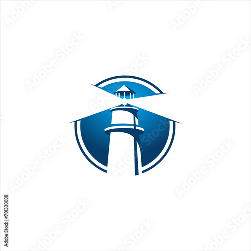 Lighthouse logo template. Building of lighthouse logo vector

