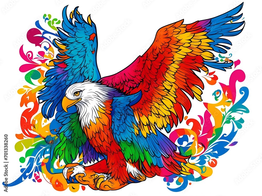 eagle in multicolor eagle in multicolor