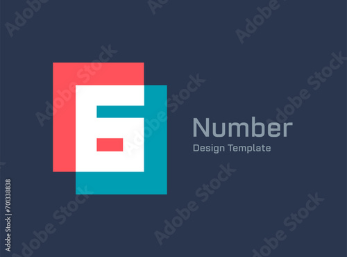Number 6 logo icon design template elements