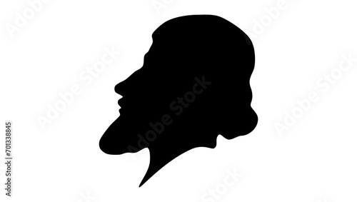 Christian III, black isolated silhouette photo