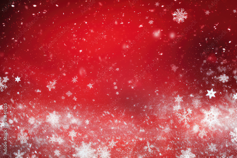 Red Christmas background with snowflakes and bokeh effect Red Christmas background with snowflakes and bokeh effect