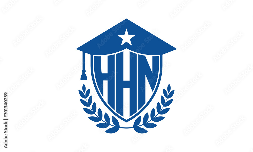 HHN three letter iconic academic logo design vector template. monogram, abstract, school, college, university, graduation cap symbol logo, shield, model, institute, educational, coaching canter, tech HHN three letter iconic academic logo design vector template. monogram, abstract, school, college, university, graduation cap symbol logo, shield, model, institute, educational, coaching canter, tech