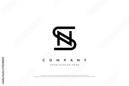 NS Logo or SN Monogram Logo Design Vector