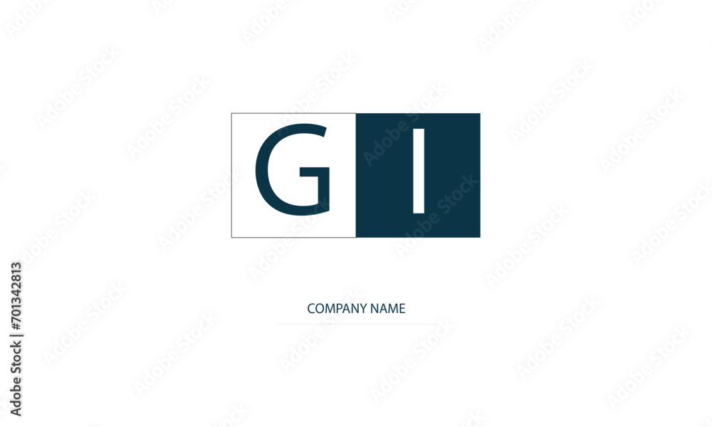 GI or IG Minimal Logo Design Vector Art Illustration GI or IG Minimal Logo Design Vector Art Illustration