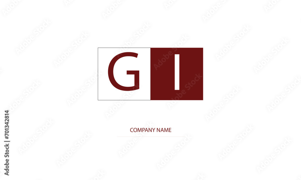 GI or IG Minimal Logo Design Vector Art Illustration GI or IG Minimal Logo Design Vector Art Illustration