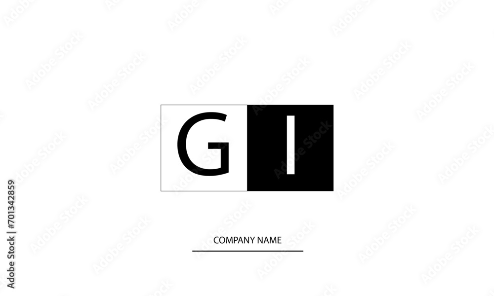 GI or IG Minimal Logo Design Vector Art Illustration GI or IG Minimal Logo Design Vector Art Illustration