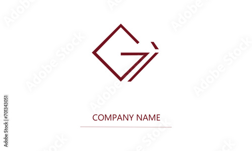 GI or IG Minimal Logo Design Vector Art Illustration