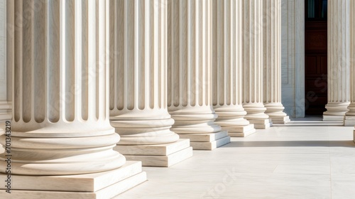 Supreme Court in Washington Row of Ionic marble columns © MdBaki