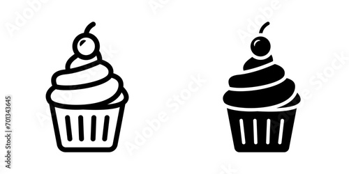 Cupcake Icon. symbol for mobile concept and web design. vector illustration