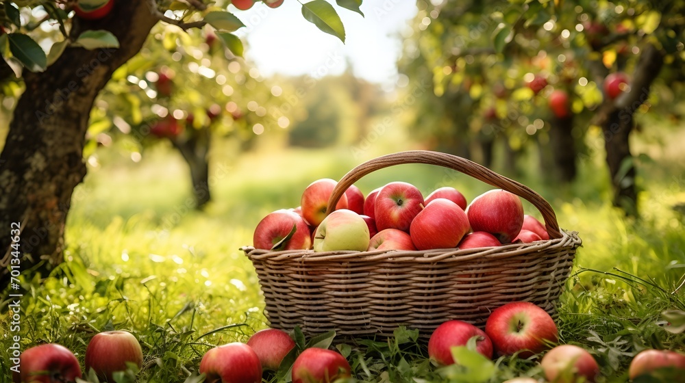 An apple orchard with ripe apples and autumn foliage , apple orchard, ripe apples, autumn foliage. An apple orchard with ripe apples and autumn foliage , apple orchard, ripe apples, autumn foliage.