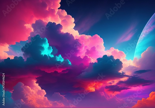 render abstract fantasy background of colorfull