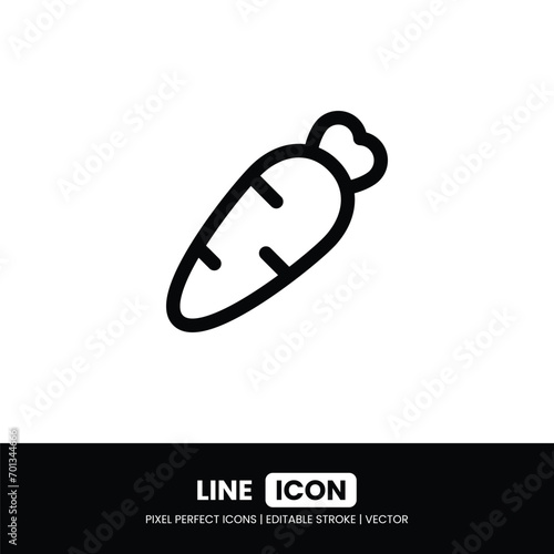 Fotografie Carrot icon pixel perfect | Vector outline illustration