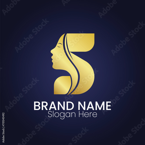 letter s as a beauty logo with a woman combination 