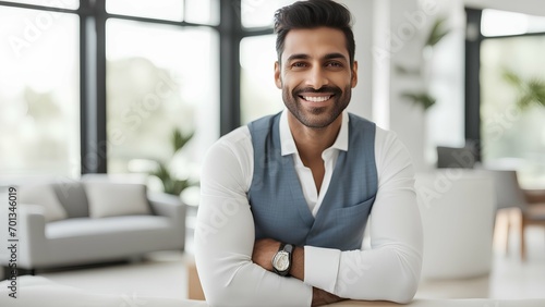 portrait of a businessman sitting on a sofa