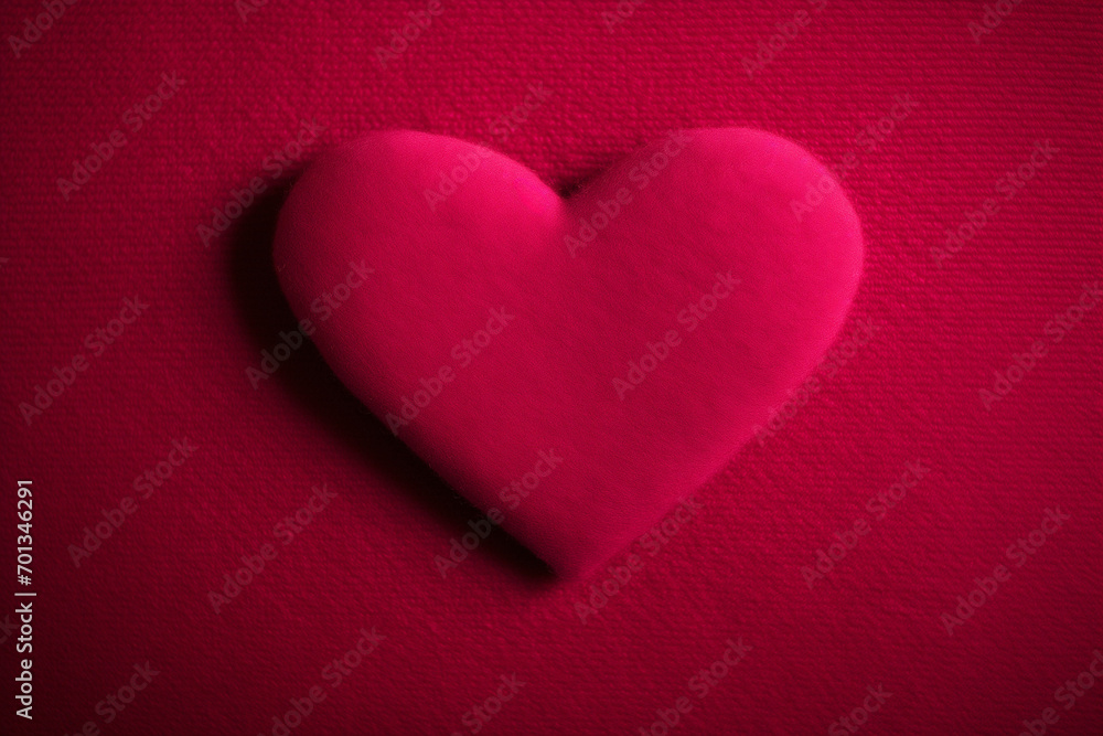 A soft heart in a rich pink color. Advertisement for furniture, carpets. Banner or ad for Valentine's Day.