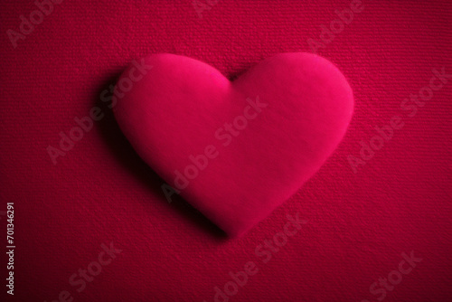 A soft heart in a rich pink color. Advertisement for furniture, carpets. Banner or ad for Valentine's Day.