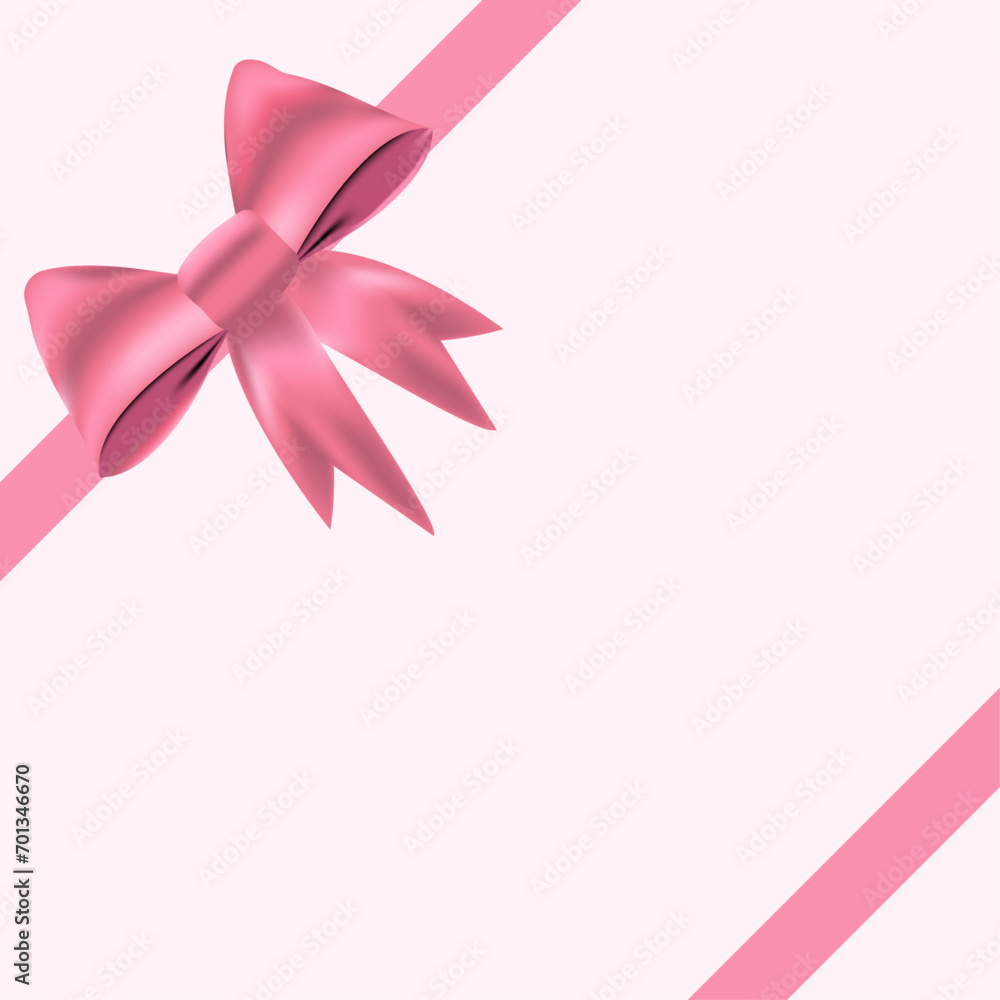 Realistic looking pink bow and ribbon for Valentines or Mothers days designs, Card, Posters or backgrounds Realistic looking pink bow and ribbon for Valentines or Mothers days designs, Card, Posters or backgrounds