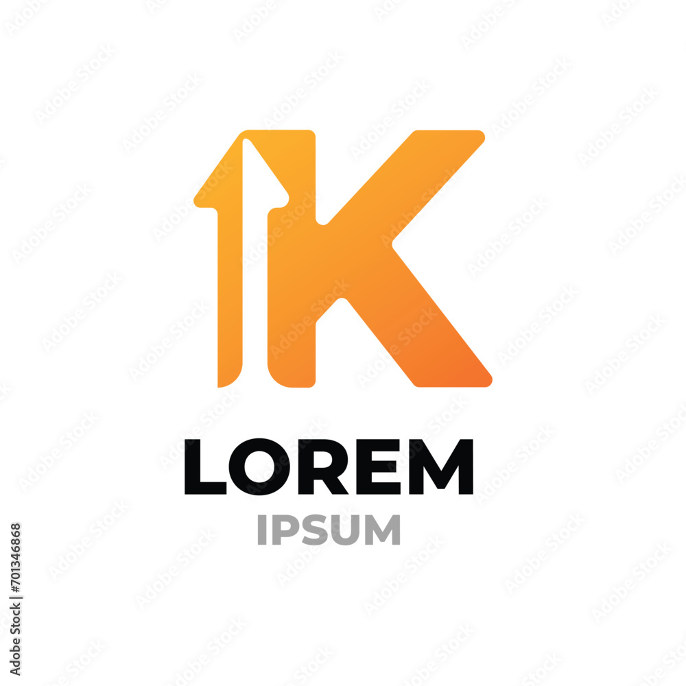 Letter K Up, Business, Arrow, Growth Logo Tamplate Letter K Up, Business, Arrow, Growth Logo Tamplate