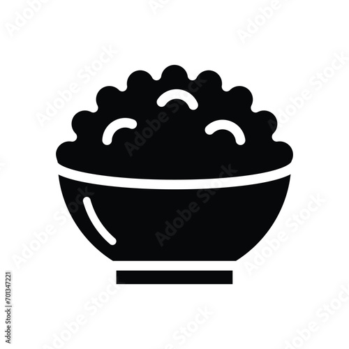 Rice bowl icon vector on trendy design