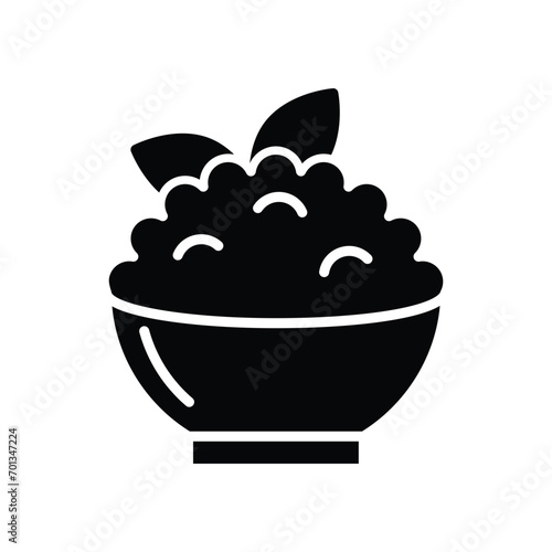 Rice bowl icon vector on trendy design
