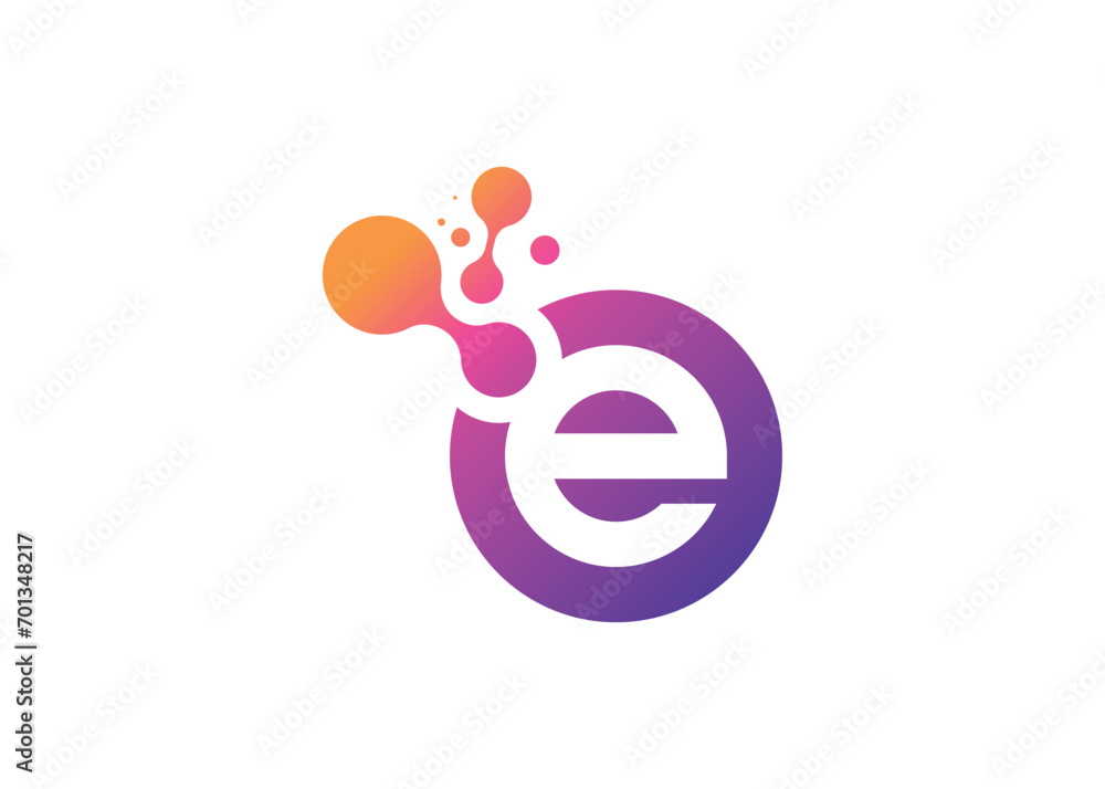 Letter E Technology vector monogram logo design template. Letter E molecule, Science and Bio technology Vector logo Letter E Technology vector monogram logo design template. Letter E molecule, Science and Bio technology Vector logo