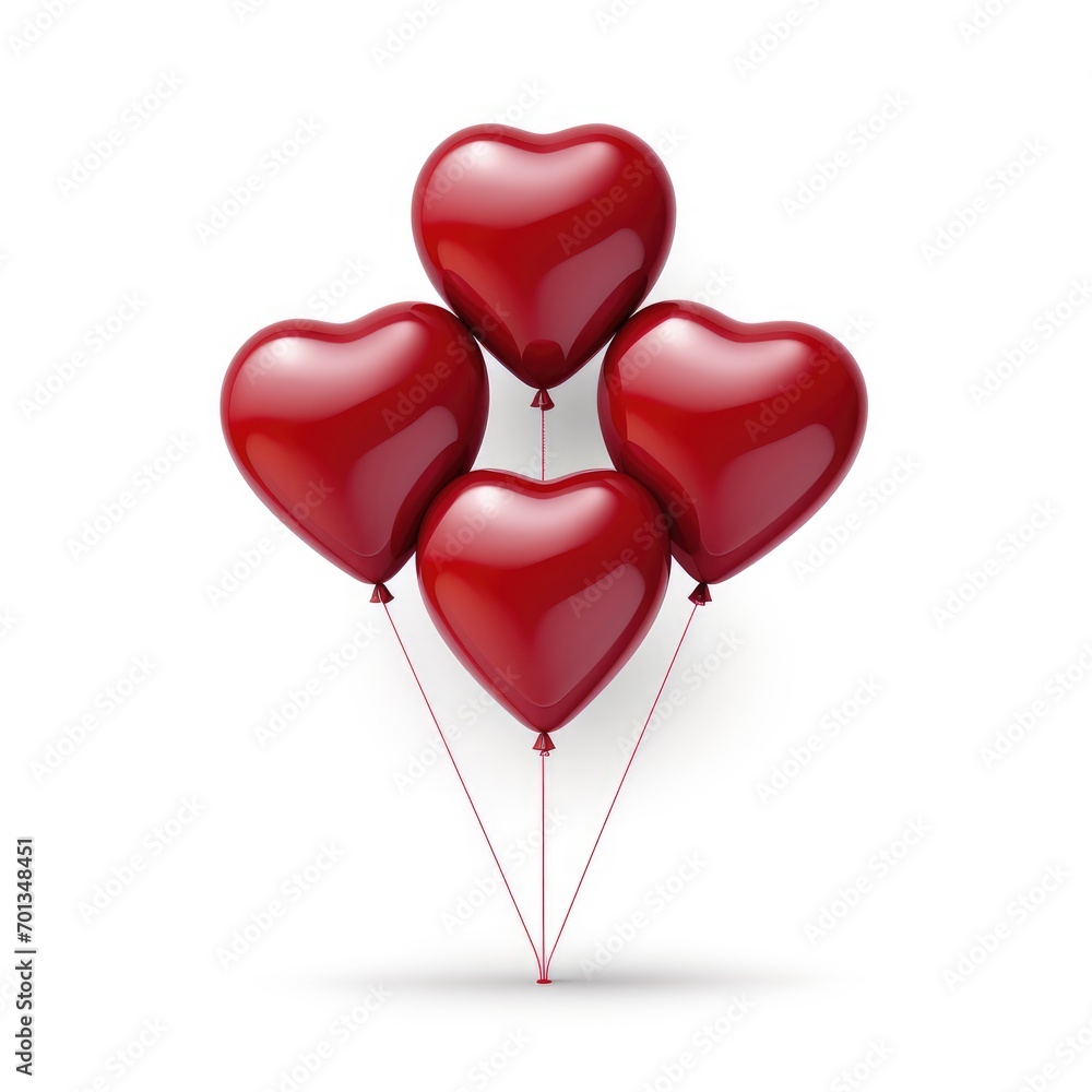Balloons flying in the shape of a heart. Romantic background for Valentine's Day.