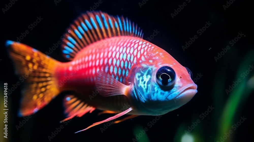 Bright background underwater macro of exotic and colo.Generative AI Bright background underwater macro of exotic and colo.Generative AI