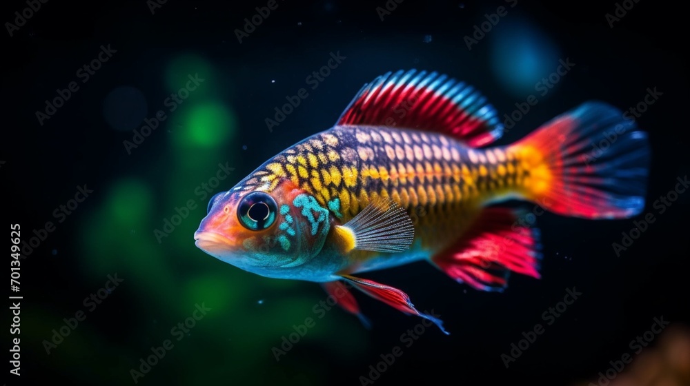 Bright background underwater macro of exotic and colo.Generative AI Bright background underwater macro of exotic and colo.Generative AI