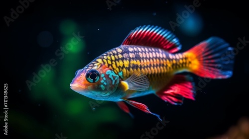 Bright background underwater macro of exotic and colo.Generative AI © minatidesign