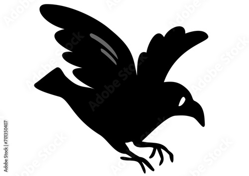 1羽のカラス。アイソメトリック図。