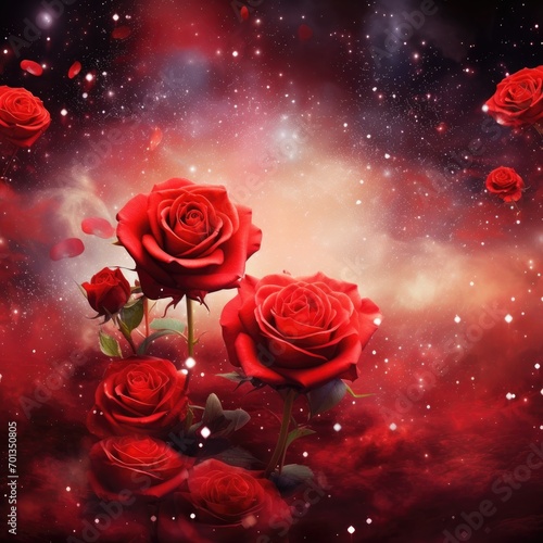 Red rose on colored background. Wedding background  Valentine s day concept. Birthday meeting.
