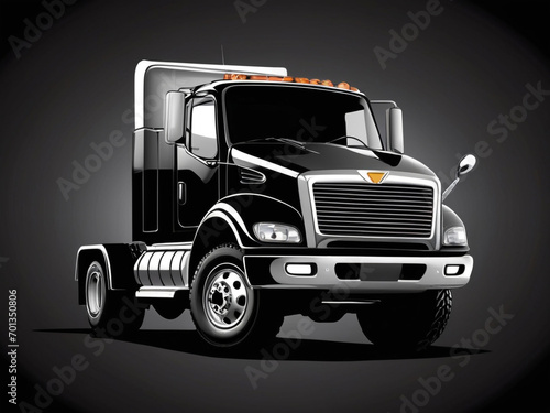 Black truck in isolated background © Rasel's Design