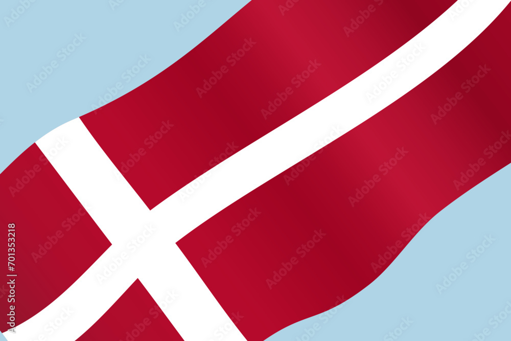 Flag of Denmark background waving flag vector illustration frame for coronation decoration ceremony  - obrazy, fototapety, plakaty 