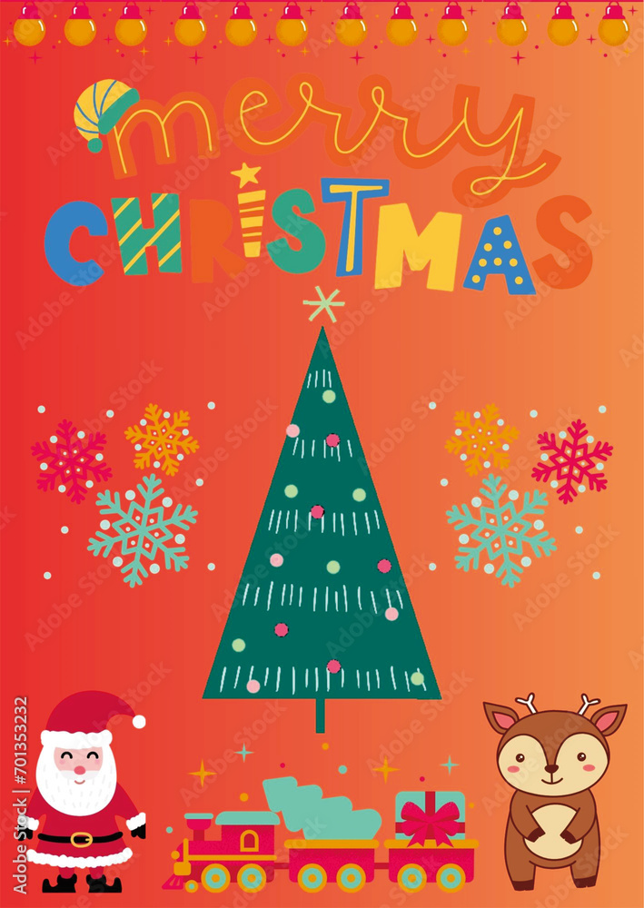 Fototapeta premium christmas card with snowman