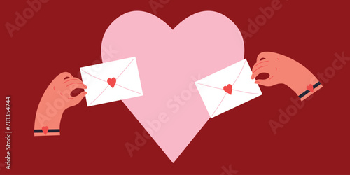Creative concept of Happy Valentines Day cards set. Design with hearts and people . Templates for celebration, ads, branding, banner, cover, label, poster, sales
