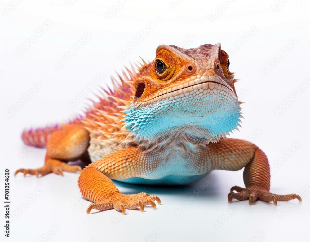 Naklejka premium White reptile vertebrate nature background lizard pet wild wildlife isolated animal looking