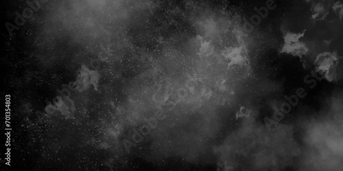 Gray smoke on black color abstract black and dark gray watercolor texture. freeze motion of white particles on dark background. Elegant black grunge texture and dark gray charcoal misty texture.