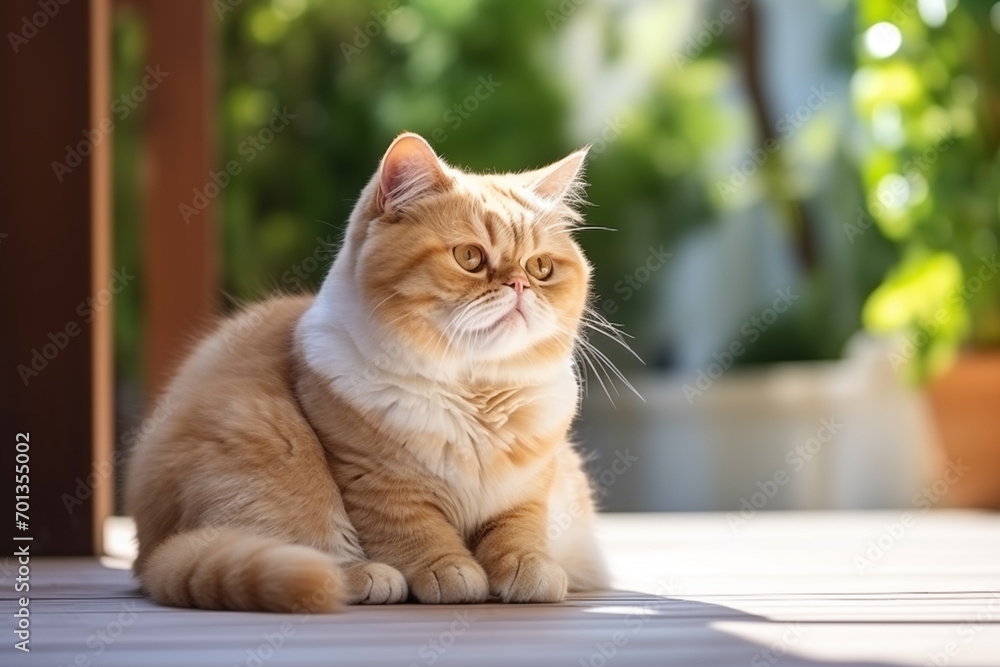 Obraz premium Exotic shorthair playful kitten cat breed