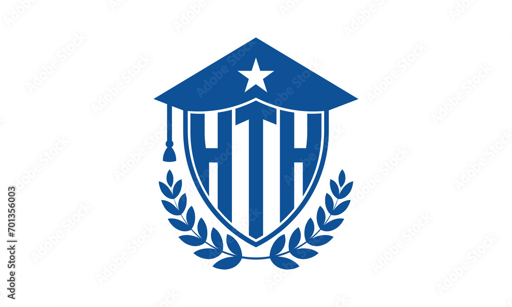 HTH three letter iconic academic logo design vector template. monogram, abstract, school, college, university, graduation cap symbol logo, shield, model, institute, educational, coaching canter, tech HTH three letter iconic academic logo design vector template. monogram, abstract, school, college, university, graduation cap symbol logo, shield, model, institute, educational, coaching canter, tech