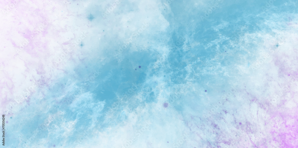 Vector soft blue and purple abstract blue designed grunge texture in vintage.  Summer watercolor vector background. Fantasy ink colors wet effect hand drawn canvas aquarelle Smooth pastel light colors