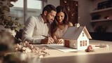 A married couple is considering documents for a mortgage loan